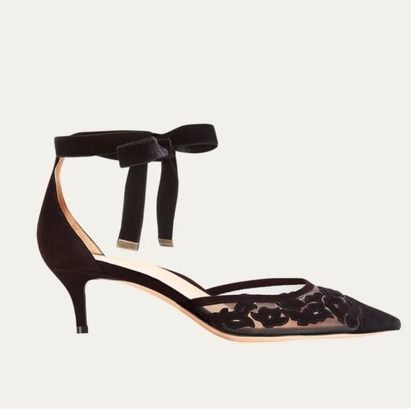 nib Marion Parke ‘Rachel’ Mesh Kitten Heels - in Black Lace | Size 6 (EU 36) - Picture 1 of 9